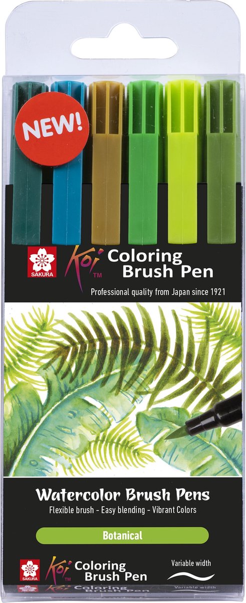 Sakura • set di pennelli per colorare koi 6 botanici