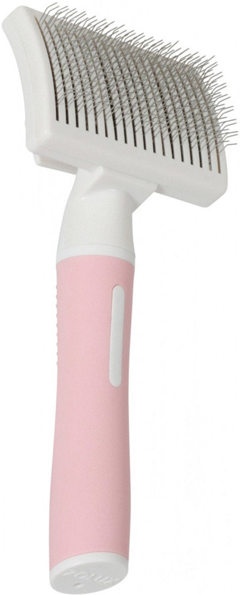 Zolux anah Slicker cepillo retenido rosa blanco