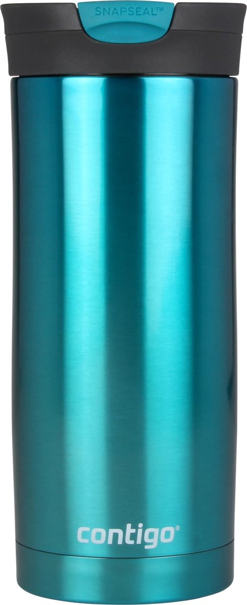 Contigo Huron Taza Termo Snapseal, Taza Térmica de Acero Inoxidable, Taza de Café para Llevar, A Prueba de Fugas, Mantiene el Calor hasta 7 Horas, Apto para lavavajillas, Tapa sin BPA, 470 ml | Bahía de Vizcaya