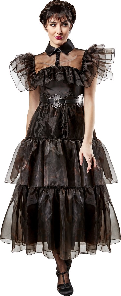 Rubies france rubies - vestido de baile de miércoles adulto (talla m) - carnaval - disfraz de miércoles addams - vestido de miércoles