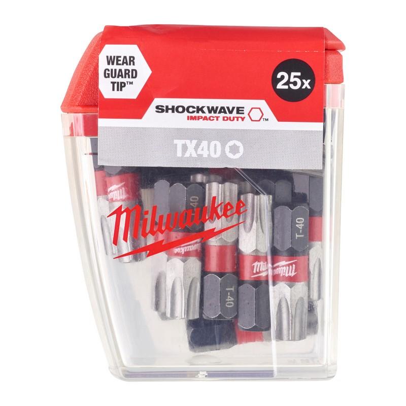 Accesorios milwaukee shockwave gen ii tx40 25mm 25 piezas - 4932430889