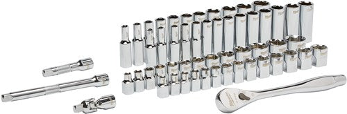 Milwaukee accesorios 3 juego de llaves de vaso y trinquete de 8" | métrico | 56 piezas - 4932464946