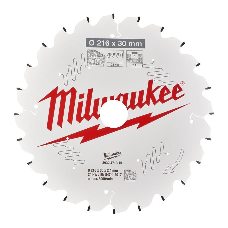 Accessori Milwaukee lama per sega circolare ms w 216x30x2,4x24atb neg. - 4932471315