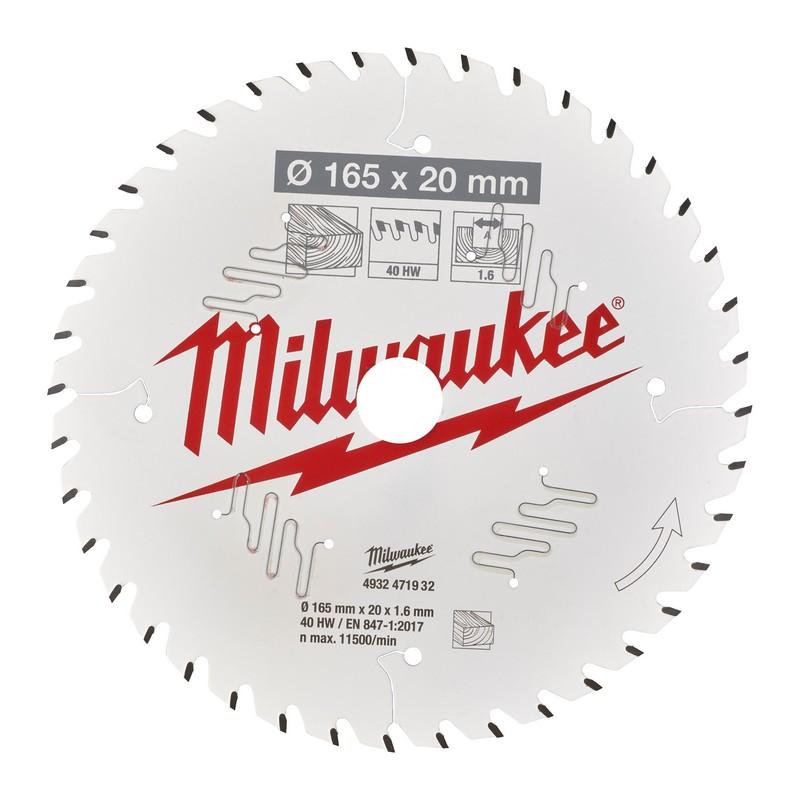 Milwaukee accesorios hoja sierra circular p w 165x20x1.6x40atb - 4932471932