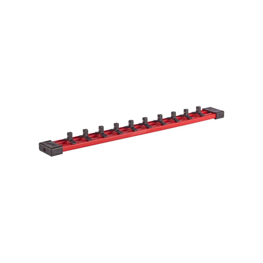 Riel de accesorios Imp Milwaukee para enchufes de 10 actos | 1 4 | 350 mm - 4932480444