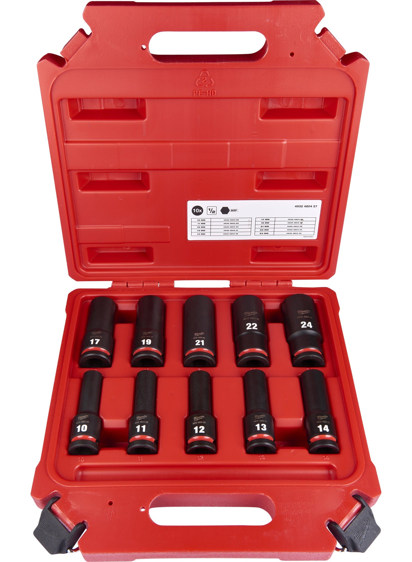 Accesorios Milwaukee juego de llaves de vaso Shockwave | 10 piezas - 4932480457