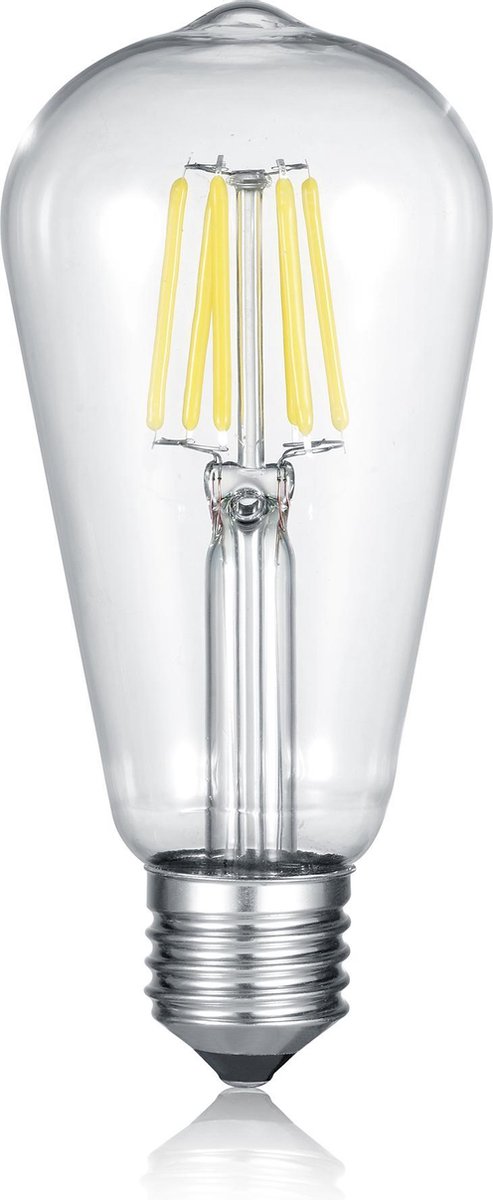 Trio kolben - sorgenti luminose - trasparente clear - e27 - 6w - 2700k - 600lm