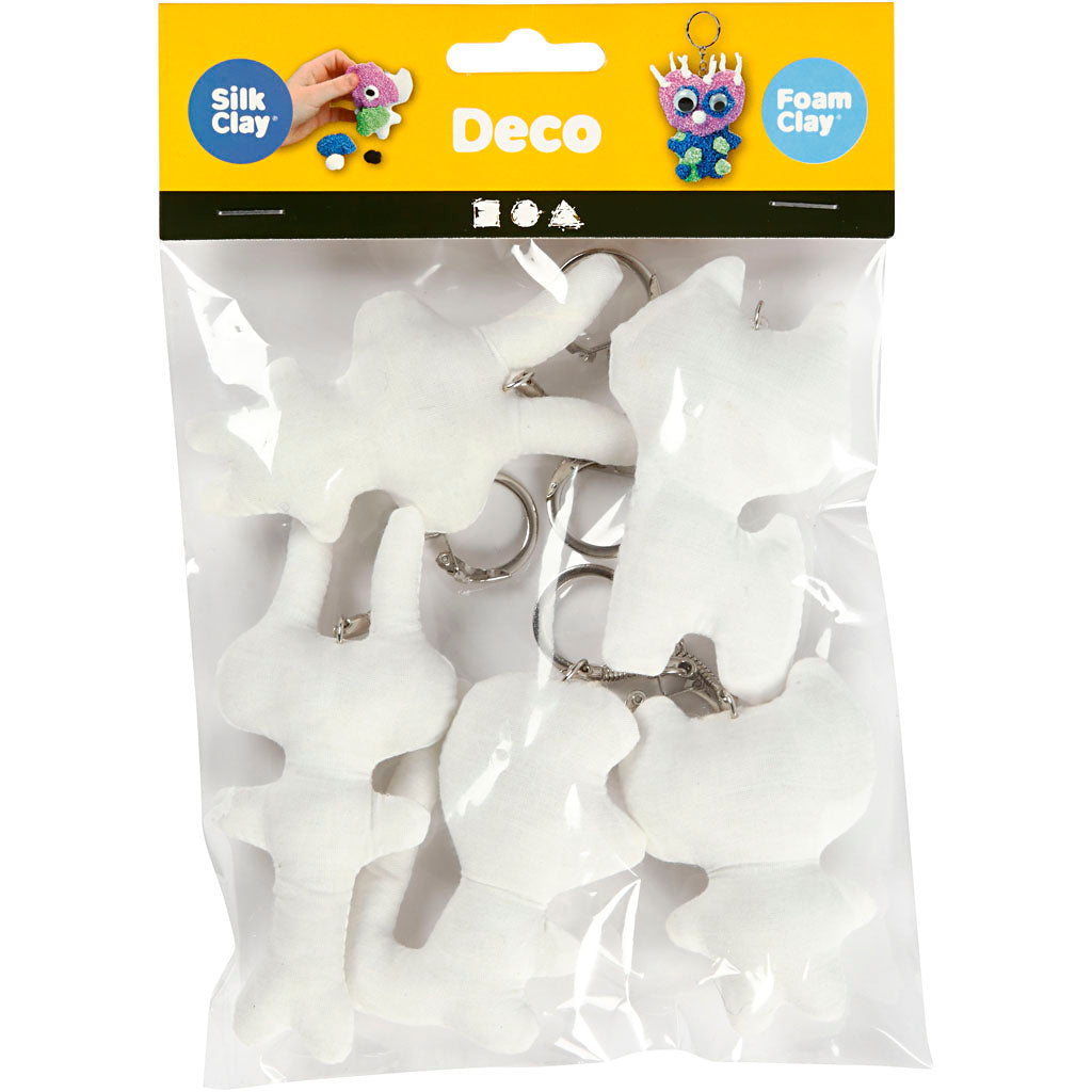 Creativ Company Fabric Animals Key Ring, 5st.