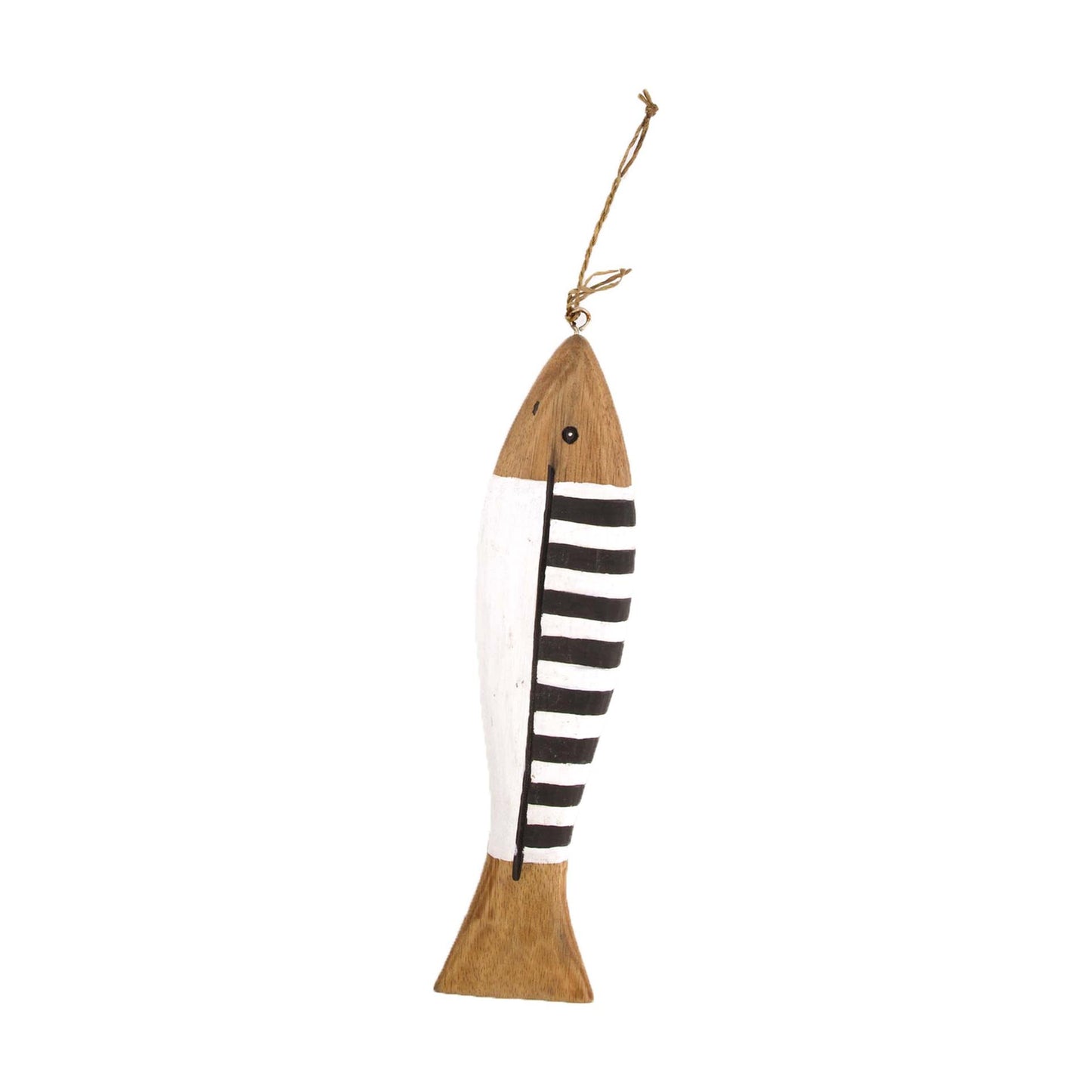 Dijk collezioni naturali ciondolo pesce 40x9x3cm legno bianco e nero