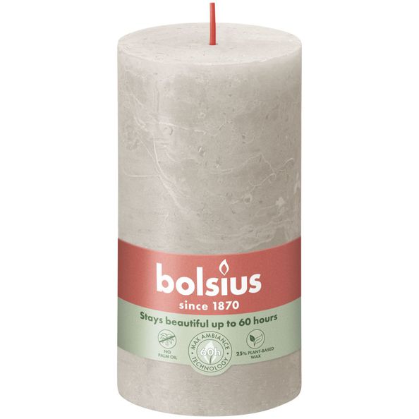Bolsius Bolsius Stollen Shine 4 St Rustic 130x68 mm grigio sabbioso