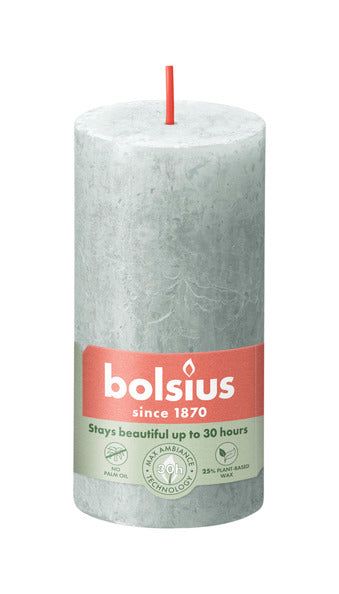 Bolsius blocco candela rustico verde giada ø50x100 mm 30 ore (8 pezzi)