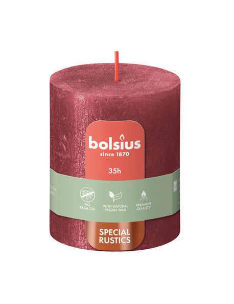 Vela de pilar Bolsius shimmer rojo ø68x80 mm 35 horas (4 piezas)