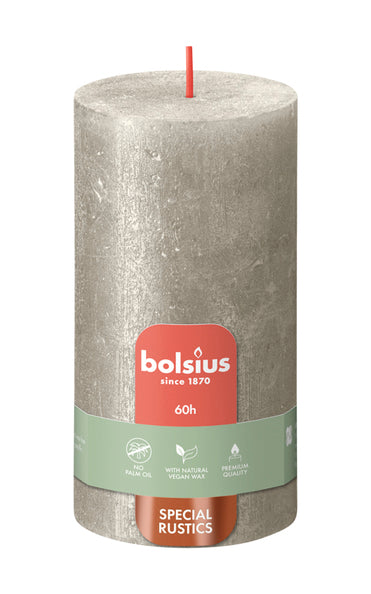 Bolsius Bolsius Stollen Shimmer Shimmer 4 St Rustic 130x68 mm Champagne colorato