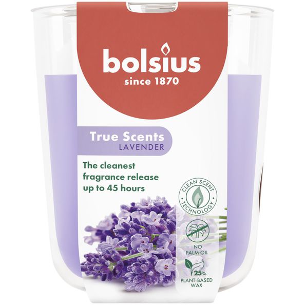 Bolsius bicchiere profumato veri profumi lavanda ø85x97 mm 45 ore (4 pezzi)