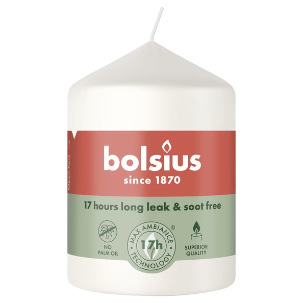 Vela pilar Bolsius blanco turbio ø58x80 mm 17 horas (6 piezas)