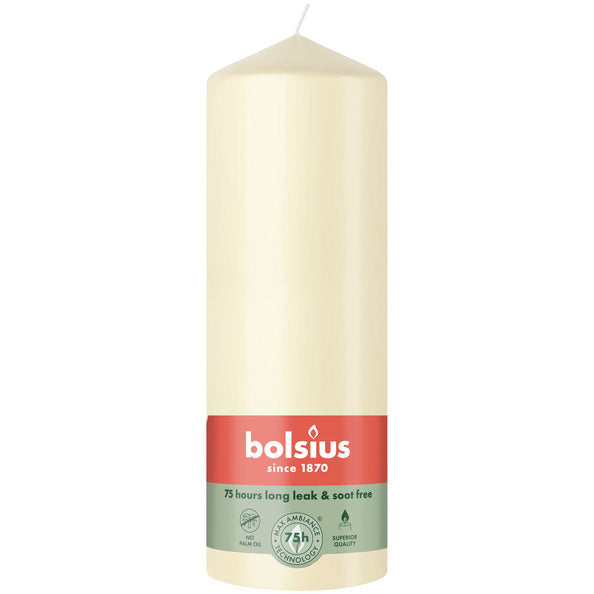 Vela en bloque Bolsius soft perla ø68x200 mm 75 horas (6 piezas)