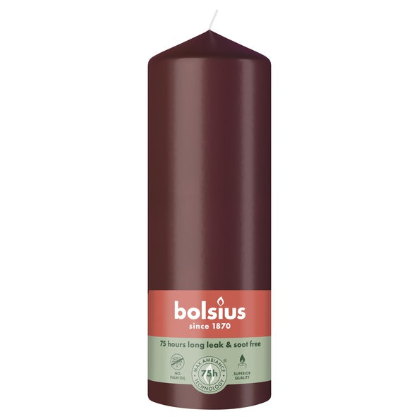 Vela de pilar Bolsius terciopelo rojo ø68x200 mm 75 horas (6 piezas)