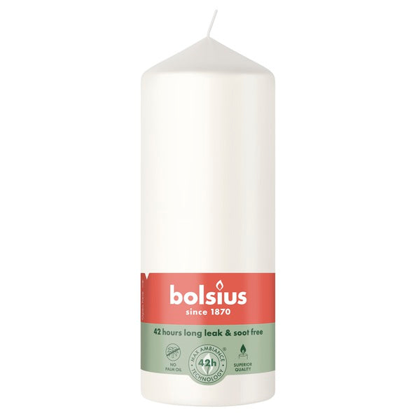 Vela pilar Bolsius blanco turbio ø58x150 mm 42 horas (6 piezas)