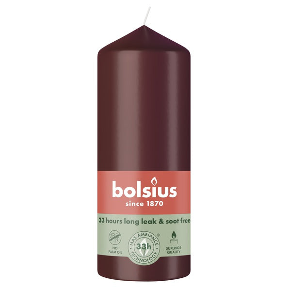 Vela de pilar Bolsius terciopelo rojo ø58x150 mm 42 horas (6 piezas)