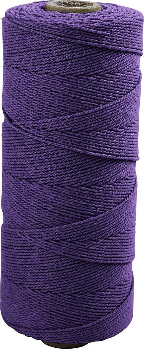 Cordone per macramè Creativ company, l: 315 m, spess. 1 mm, qualità sottile 12 12, viola, 220 gr 1 gomitolo