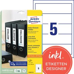 Etichette c32267-25 avery 190x54mm bianco 125 pezzi