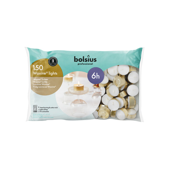 Bolsius candeline professionali bianche 6 ore di accensione (150 pezzi)