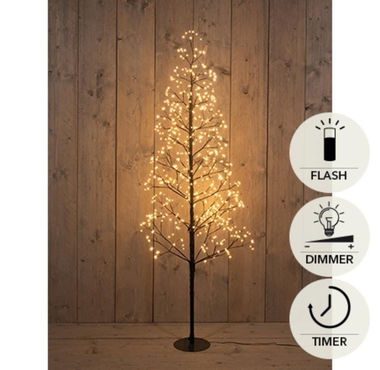 Albero di Natale illuminato collezione Anna 720LED classico caldo H150cm con funzione flash, dimmer e timer IP44