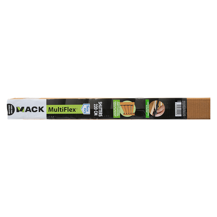 Mack 1074602 - Persianas multiflex 220 cm acero inoxidable recubierto de txt negro | 2 piezas
