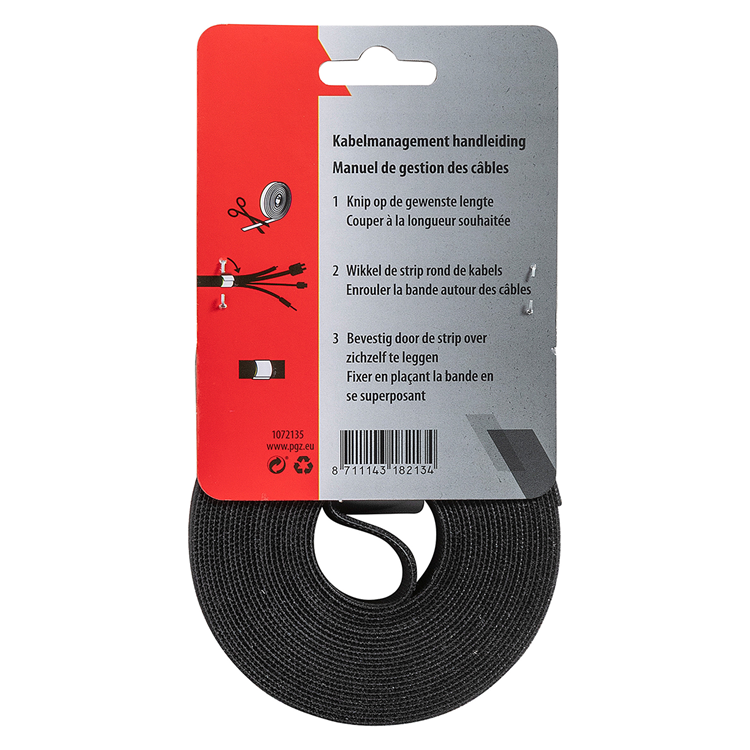 Mack 1072135 - velcro nero 25mm 5m | 5 pezzi