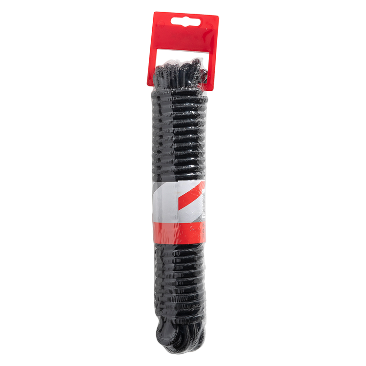 Mack 1072120 - corda elastica nera trefolo 8mm 10m | 5 pezzi