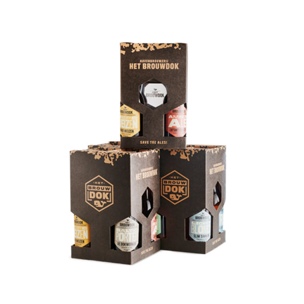 The Brew Dock pack regalo de 4 botellas con vaso