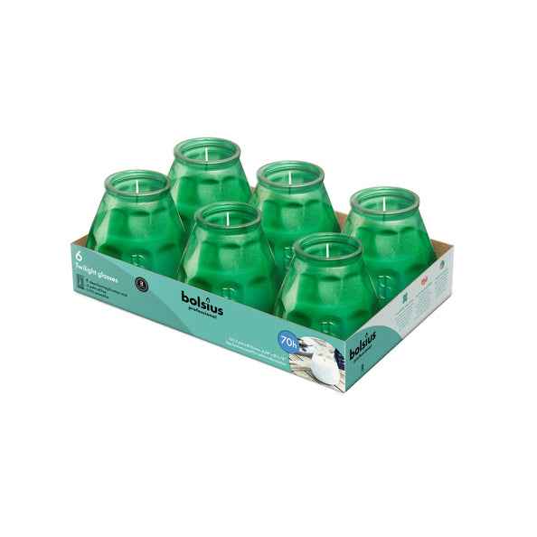 Bolsius prof crepúsculo verde metalizado (6 piezas)