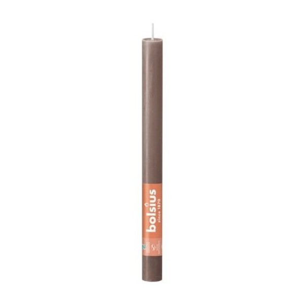 Bolsius dinerkaars rustiek 270 23 taupe (8x 8 stuks)