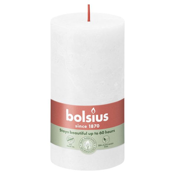 Vela rústica Bolsius 190 68 blanco turbio (4 piezas)
