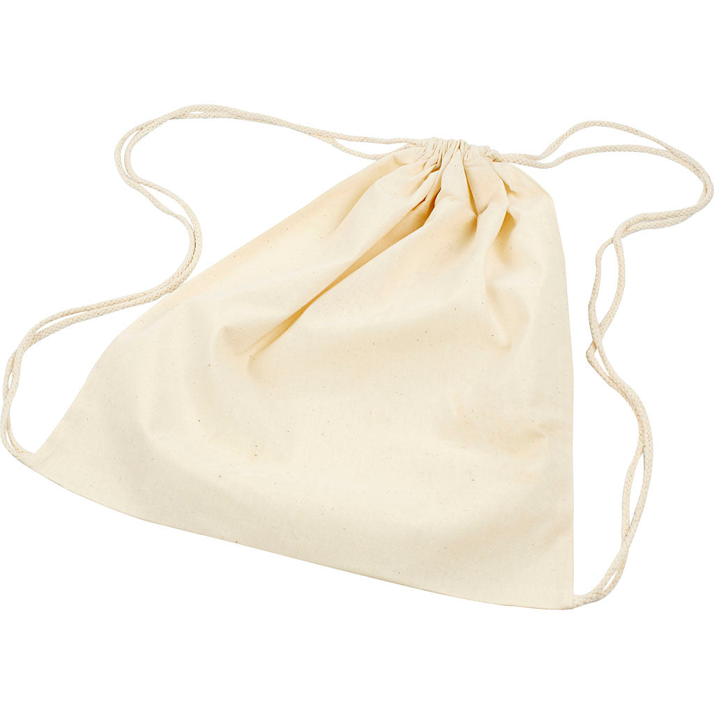 Bolsa de empresa Creativ con cordón, medidas 37x41 cm, 115 gr, natural claro, 3 piezas 1 caja