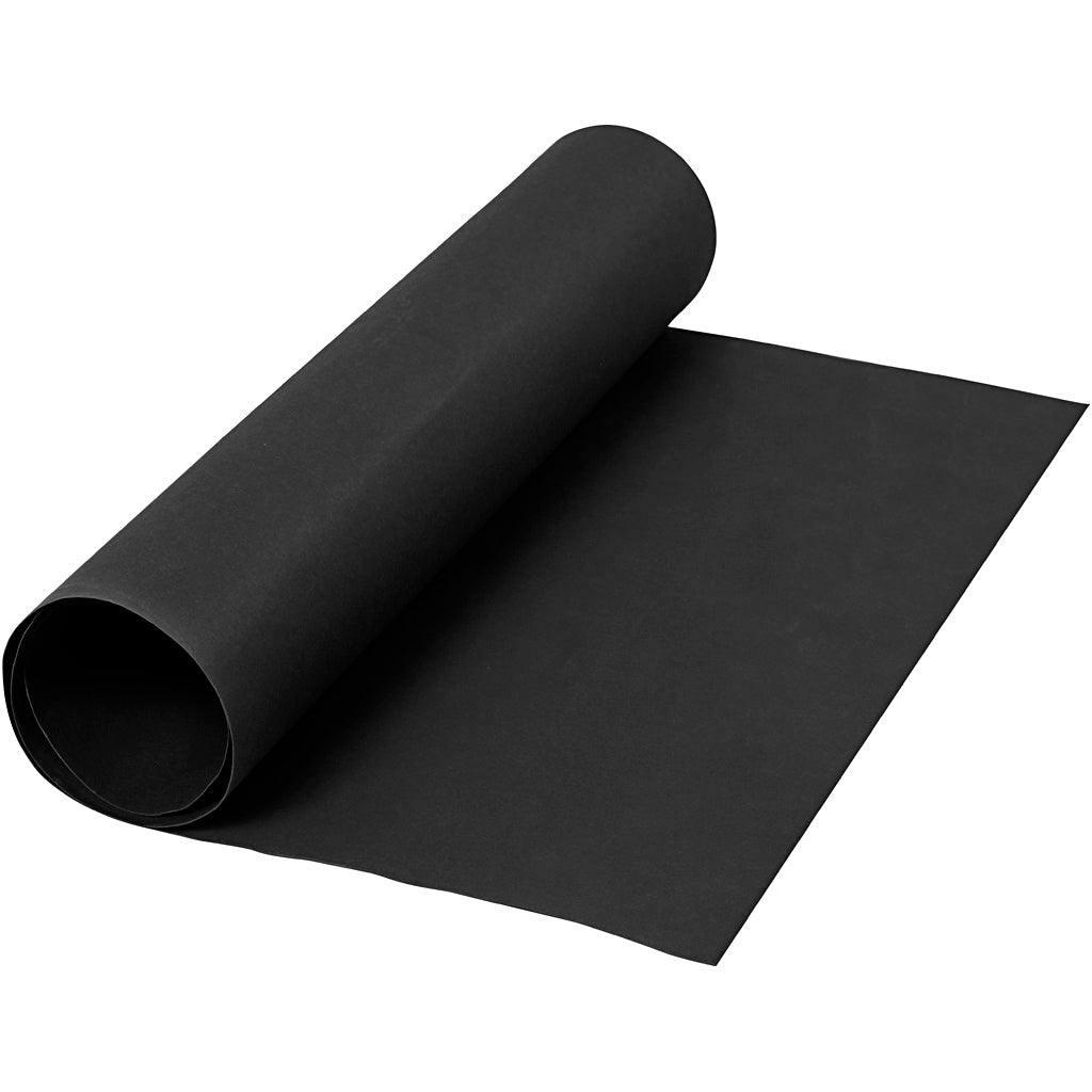 Creativ company papel imitación piel, ancho: 50 cm, monocolor, 350 gr, negro, 1 m 1 rollo