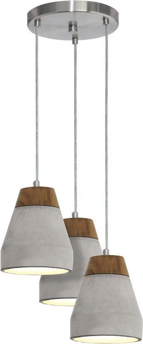 Lampada a sospensione Eglo Tarega - e27 - 3 luci - marrone, grigio - cemento
