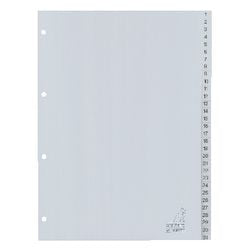 Linguette canguro g431c pp a4 120 micron grigio 31 pezzi 1-31 4 fori stampate