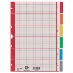 Tabs leitz cartón a4 6 piezas tabs color gris