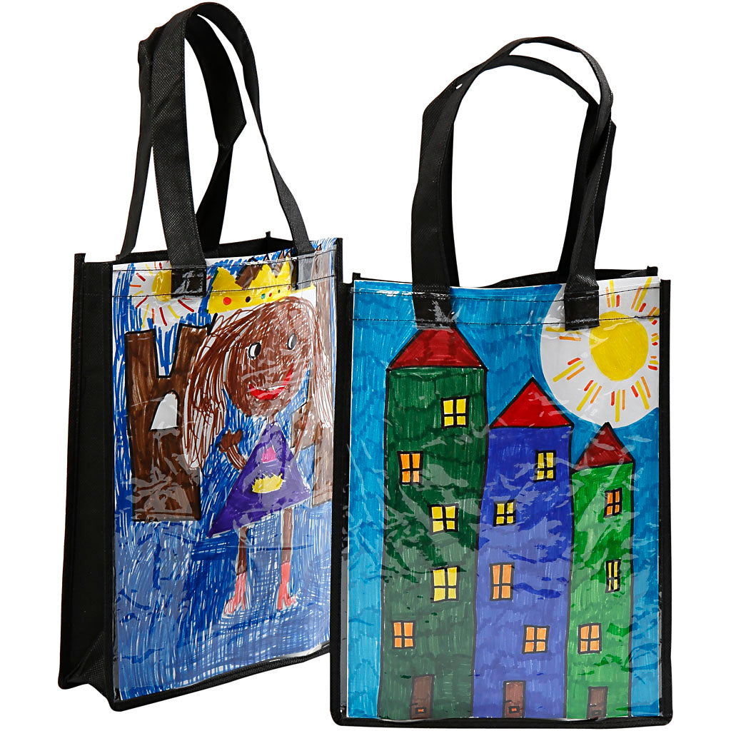 Bolsa de empresa Creativ con frontal de plástico, dimensiones 30x23x7 cm, negro, 1 unidad