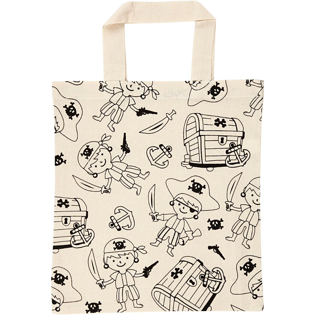 Borsa da trasporto Creative Company, pirati, misura 27,5x30 cm, 135 g, naturale chiaro, 1 pezzo