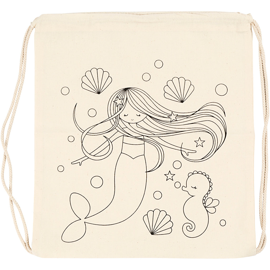 Mochila Creativ Company, sirena, medidas 37x41 cm, 110 gr, natural claro, 1 unidad