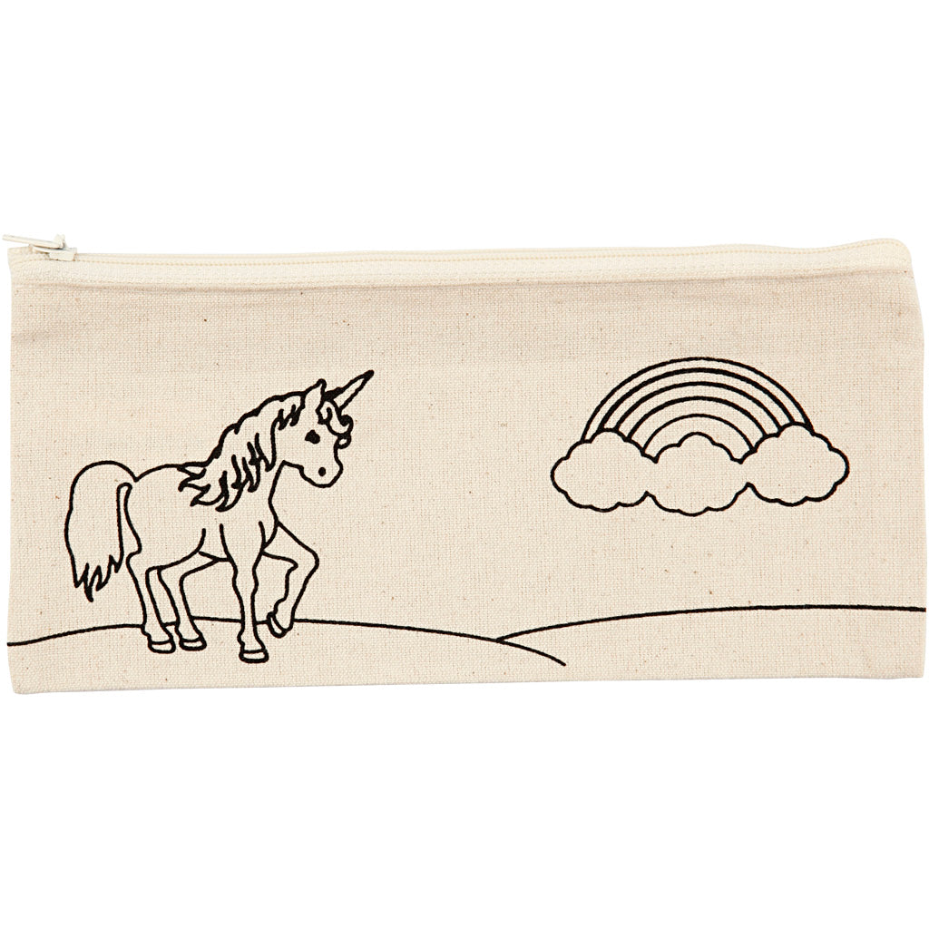 Astuccio Creative Company, unicorno, misura 21x9 cm, 245 g, naturale chiaro, 1 pezzo