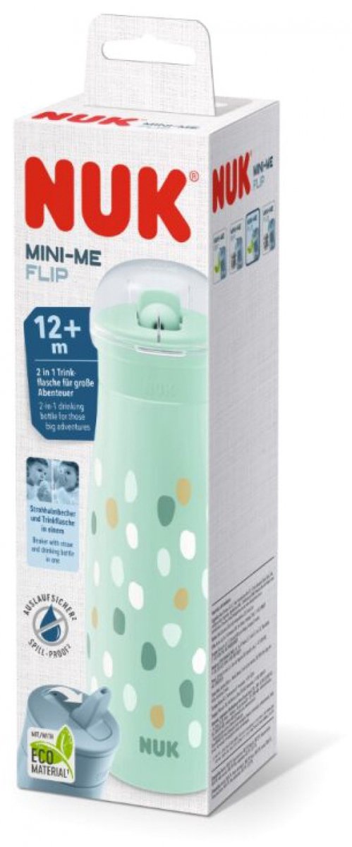 Nuk - biberon mini-me flip - eco - 450ml - 12m+ - puntini.