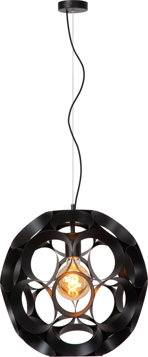 Lucide hannelore - lampada a sospensione - ø 40 cm - 1xe27 - nero