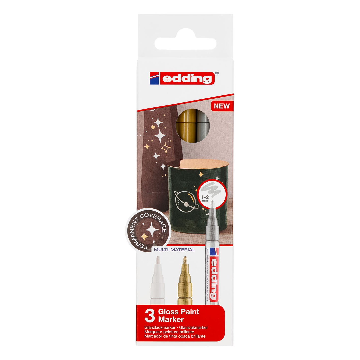 Edding 751 • marcador de pintura 1-2 mm surtido 3 piezas