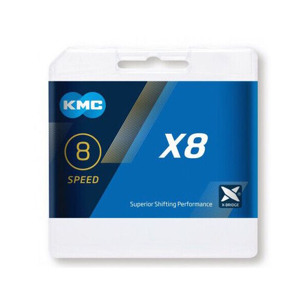 KMC Bicycle Chain X8 Silver 114 Links