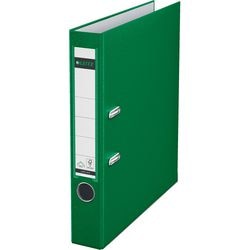 Ordner leitz 1015 plastica larghezza 5,2 cm foro per impugnatura etichetta inserto verde