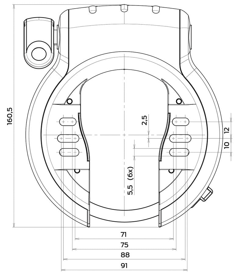 Axa Ring Lock Defender retrattile con tasto rimovibile nero