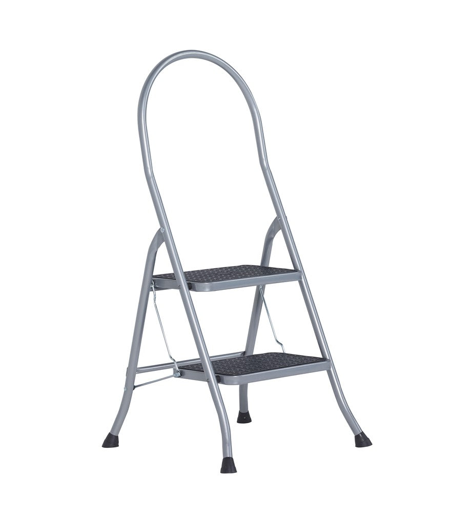 Escalera doméstica Altrex cromato de 2 peldaños con soporte alto plateado - 500950